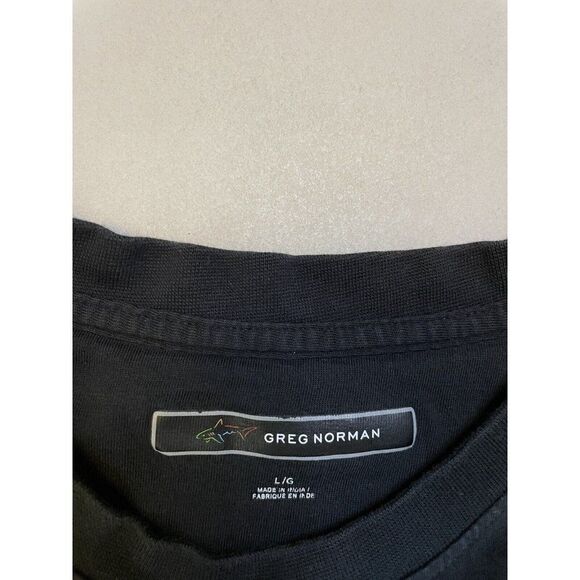 Greg Norman Embroidered Logo Pocket T-shirt Men Medium Black Short Sleeve - Picture 4 of 5